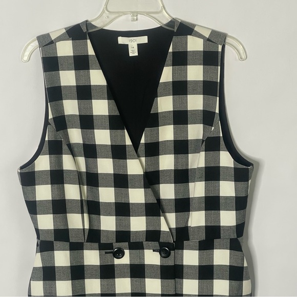 🎊Host Pick 9/27!🎊 1901 Checkered Pinafore plaid dress women’s Size 14 preppy - Picture 3 of 13